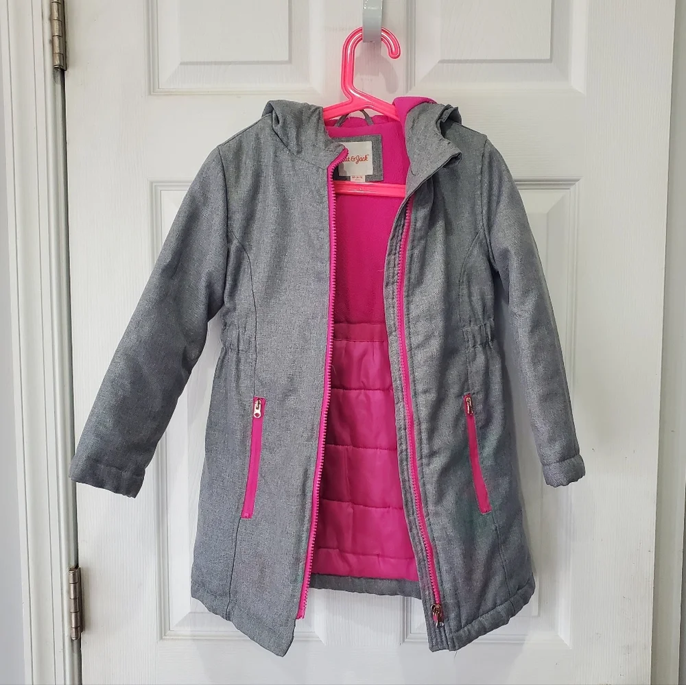Cat & Jack Jacket Girls Size XS 4/5 Gray Pink